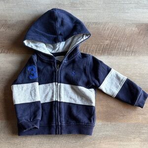 Ralph Lauren zip up 6 months Navy and Gray Hoodie